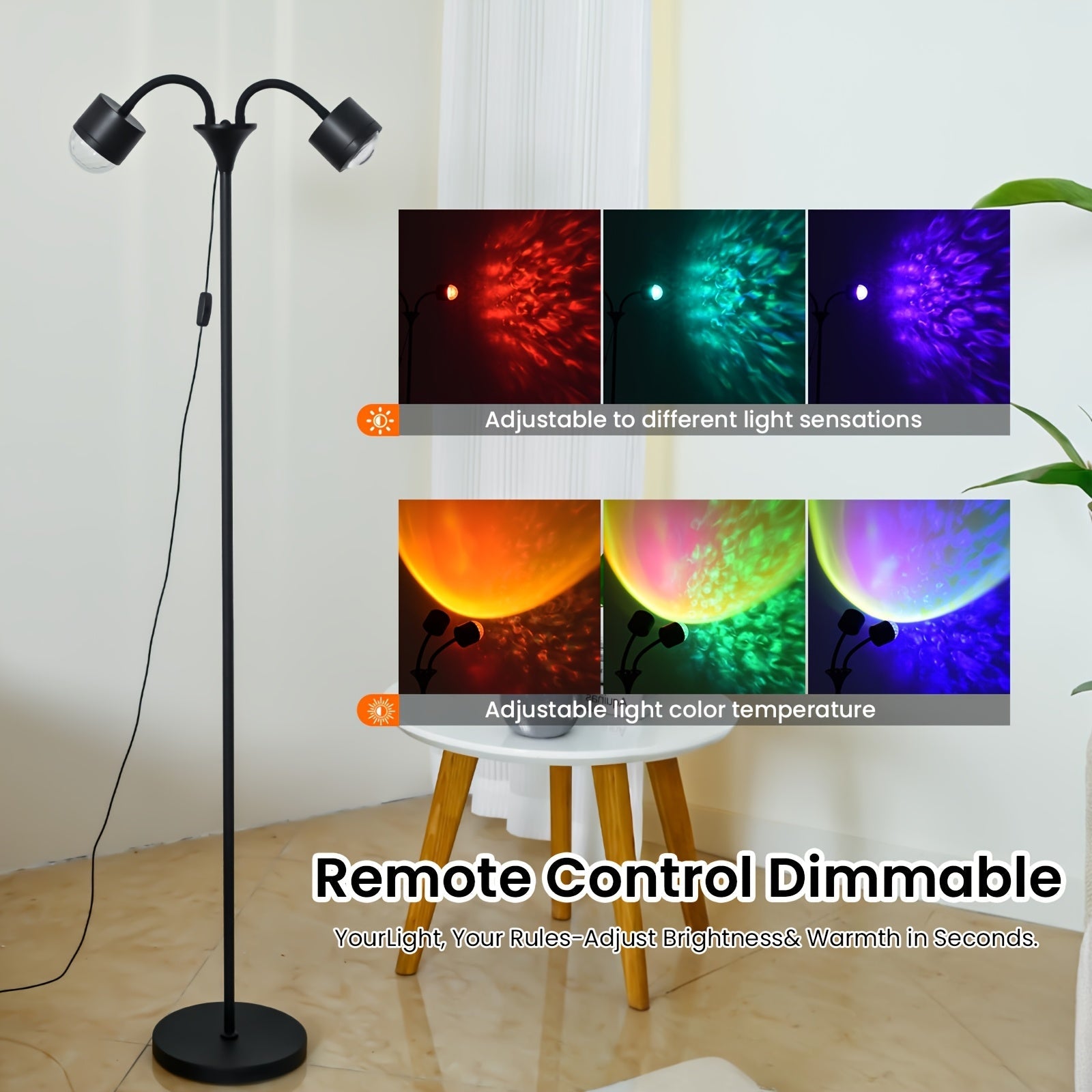 Serene Horizon Light Projector – Dual RGB Mood Lamp with 360° Rotation