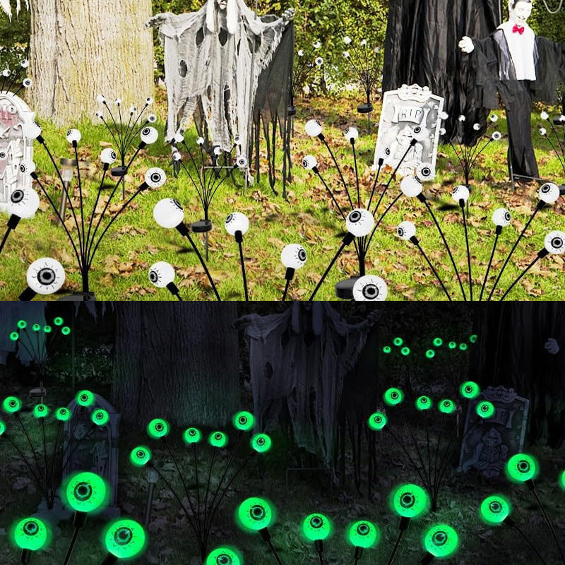 Solar-Powered Halloween Eyeball Lights Outdoor Swaying Spooky Decor
