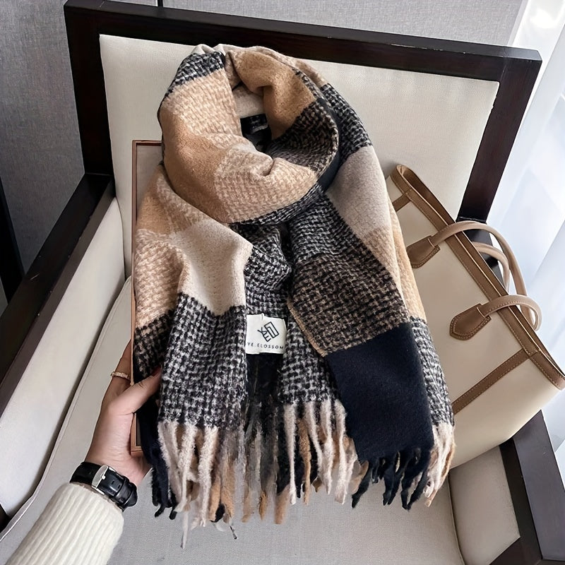 Woven Scarf | Plaid Pattern | Keeps You Warm | Polyester