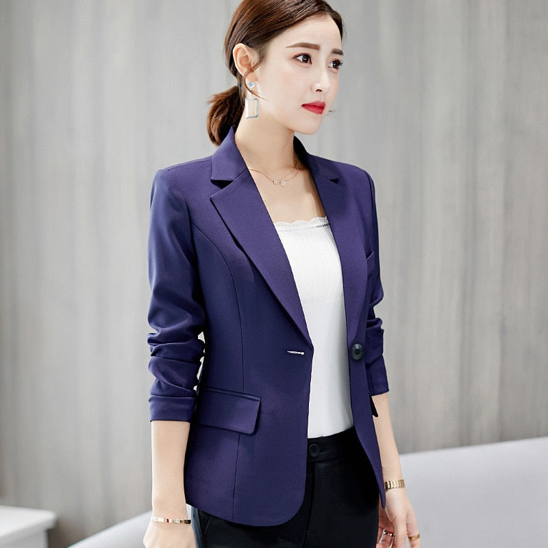 Women’s Blazer | Slim Fit Notch-Lapel | Polyester-Cotton Blend | Versatile Office Wear