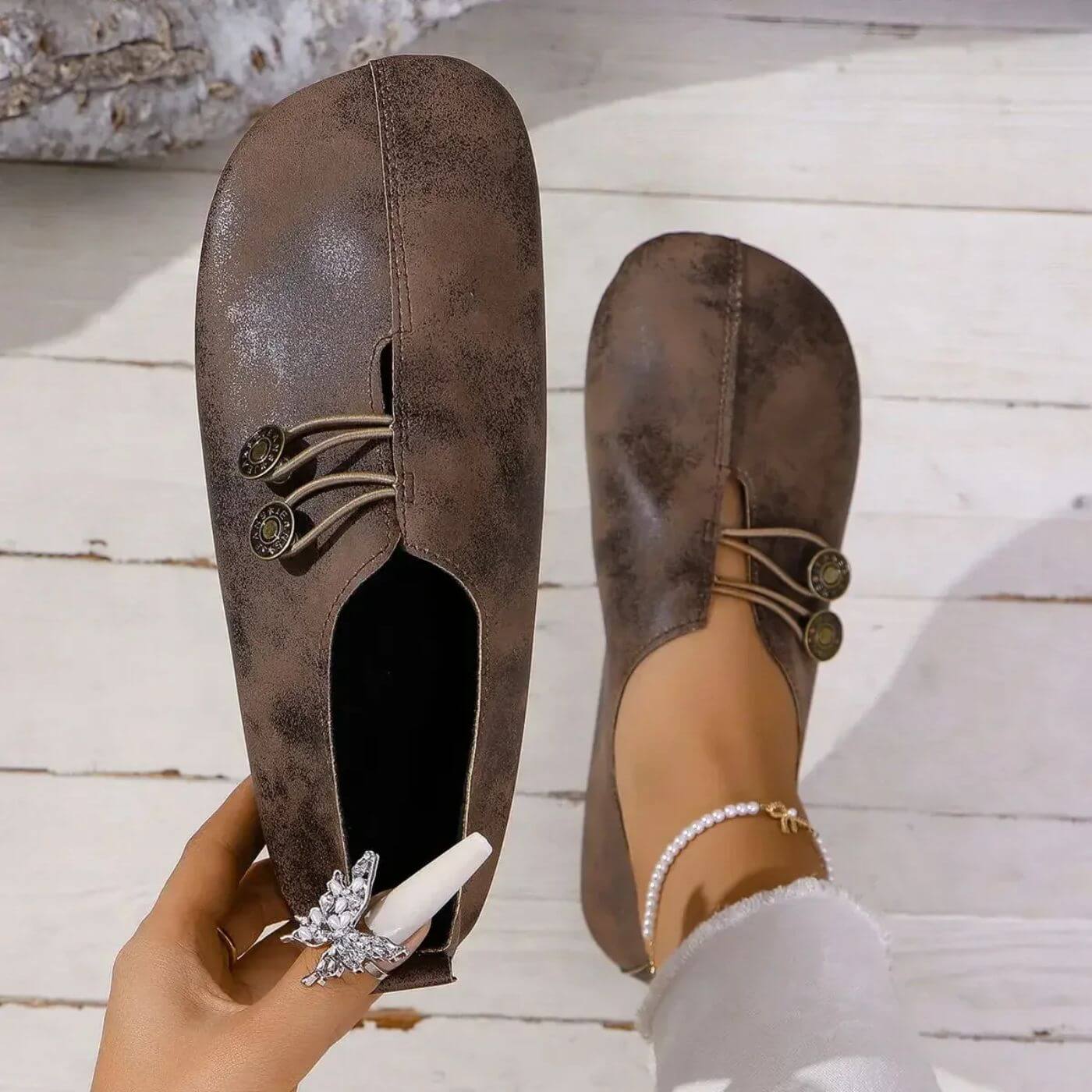Women's Orthopedic Slip-On Loafers | Toggle Closure & Cut-Out Vamp | Lightweight Design | Comfortable Fit