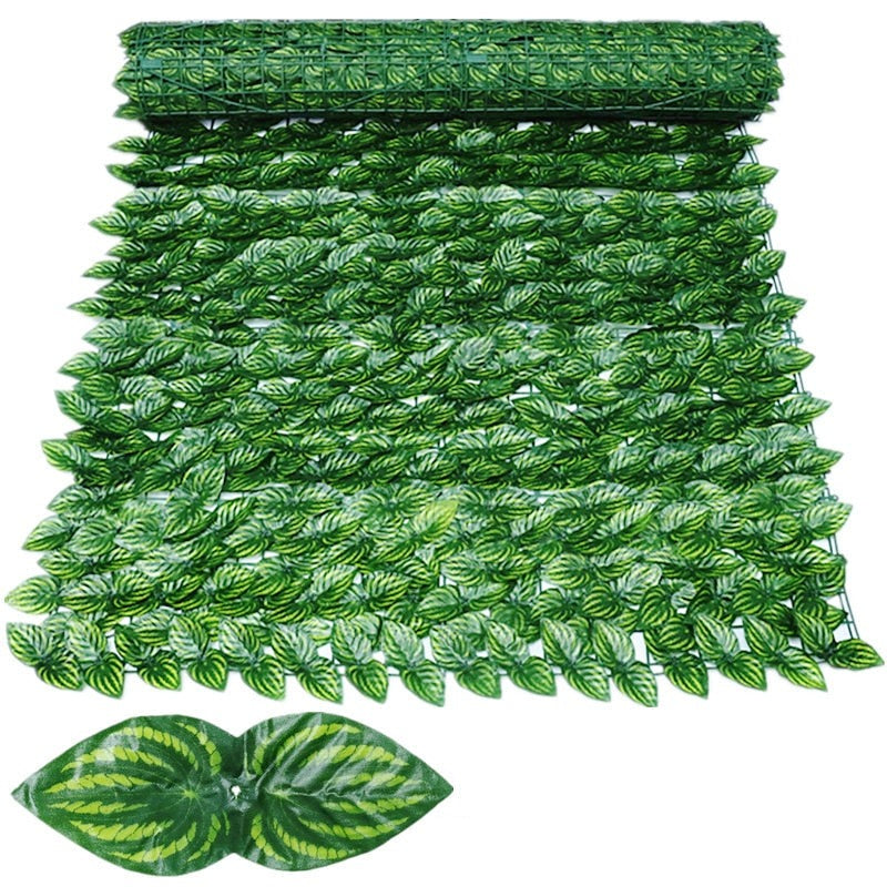 Weather-Resistant Garden Privacy Screen Made of Artificial Leaves