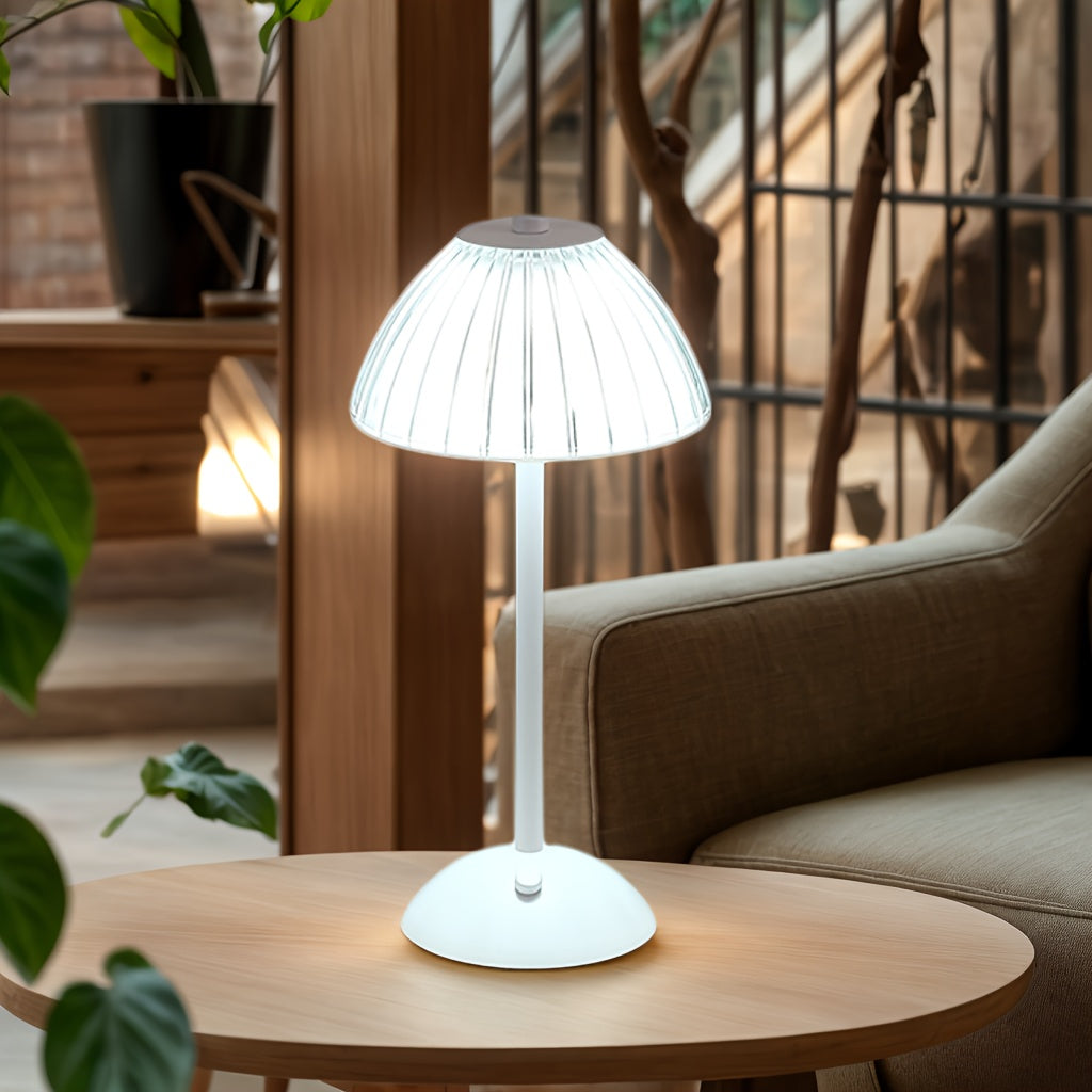 IlluminEase USB Rechargeable LED Table Lamp with Crystal Shade