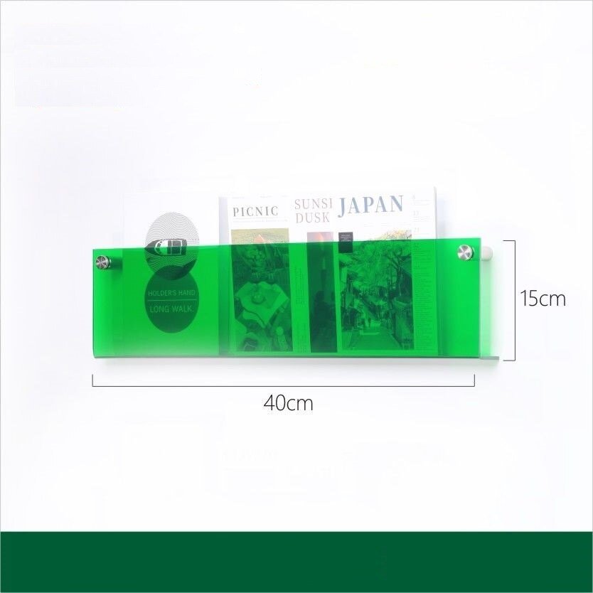 Wall-Mounted Magazine Holder | Floating Acrylic Design | 50cm Wide & Eco-Friendly | Space-Saving Storage