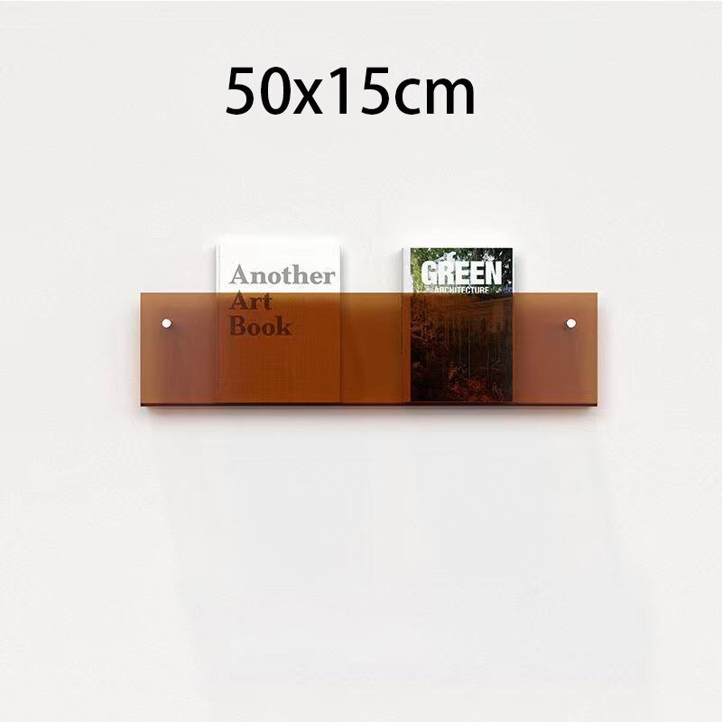 Wall-Mounted Magazine Holder | Floating Acrylic Design | 50cm Wide & Eco-Friendly | Space-Saving Storage