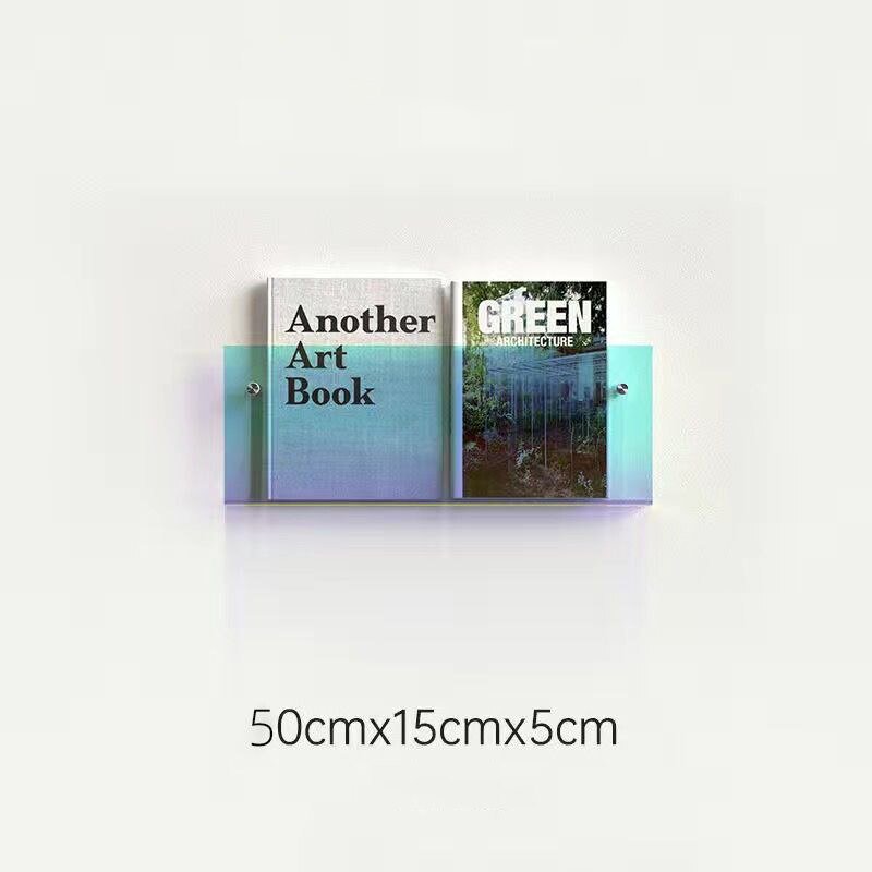 Wall-Mounted Magazine Holder | Floating Acrylic Design | 50cm Wide & Eco-Friendly | Space-Saving Storage