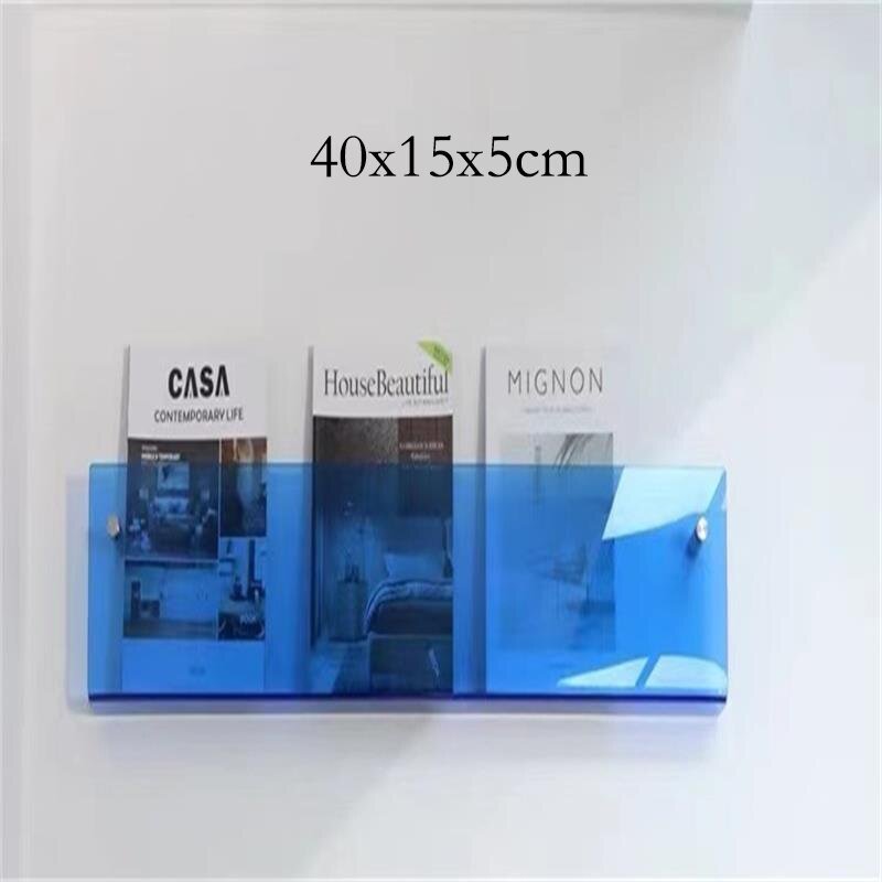Wall-Mounted Magazine Holder | Floating Acrylic Design | 50cm Wide & Eco-Friendly | Space-Saving Storage