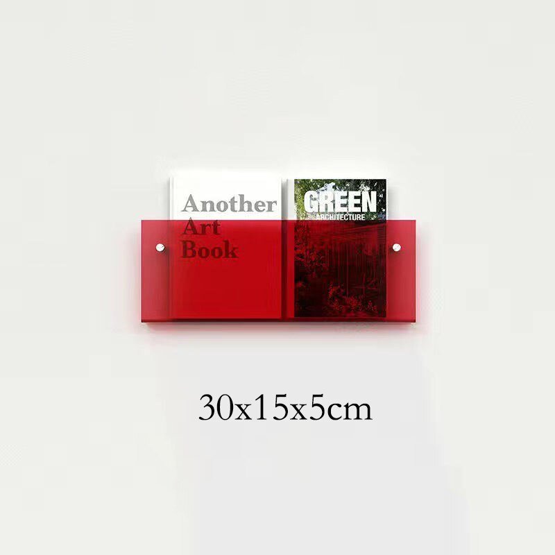 Wall-Mounted Magazine Holder | Floating Acrylic Design | 50cm Wide & Eco-Friendly | Space-Saving Storage