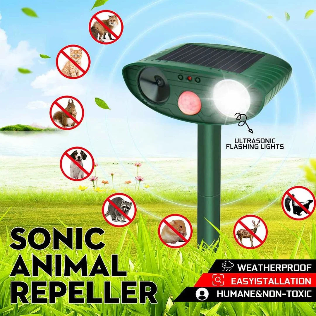 Solar Ultrasonic Repellent for Chipmunks - Eliminate in 48 Hours