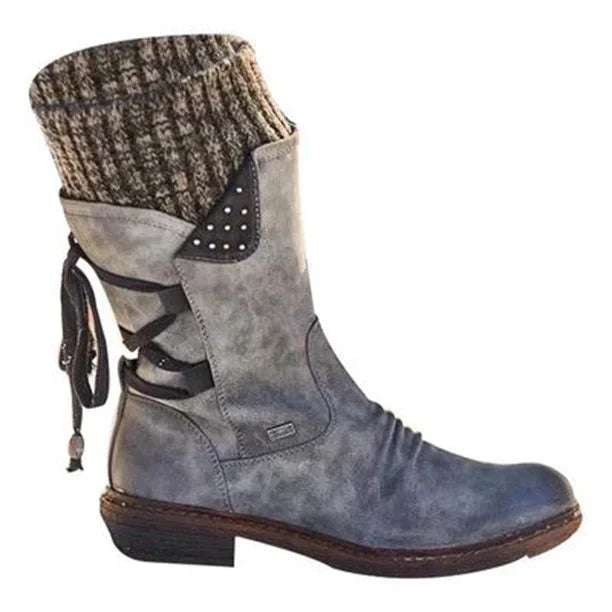 Women's Winter Boot | Knit Cuff & Lace-Up Shaft | Rugged Traction Sole | Adjustable Fit