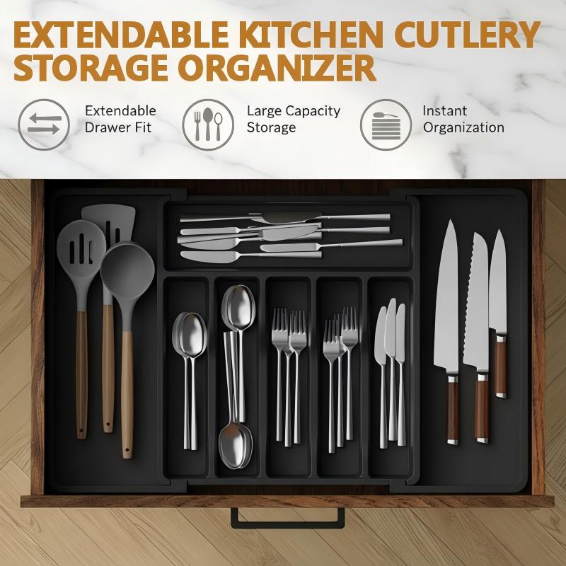 Adjustable Cutlery Organizer for Drawers – Expands 33–57 cm