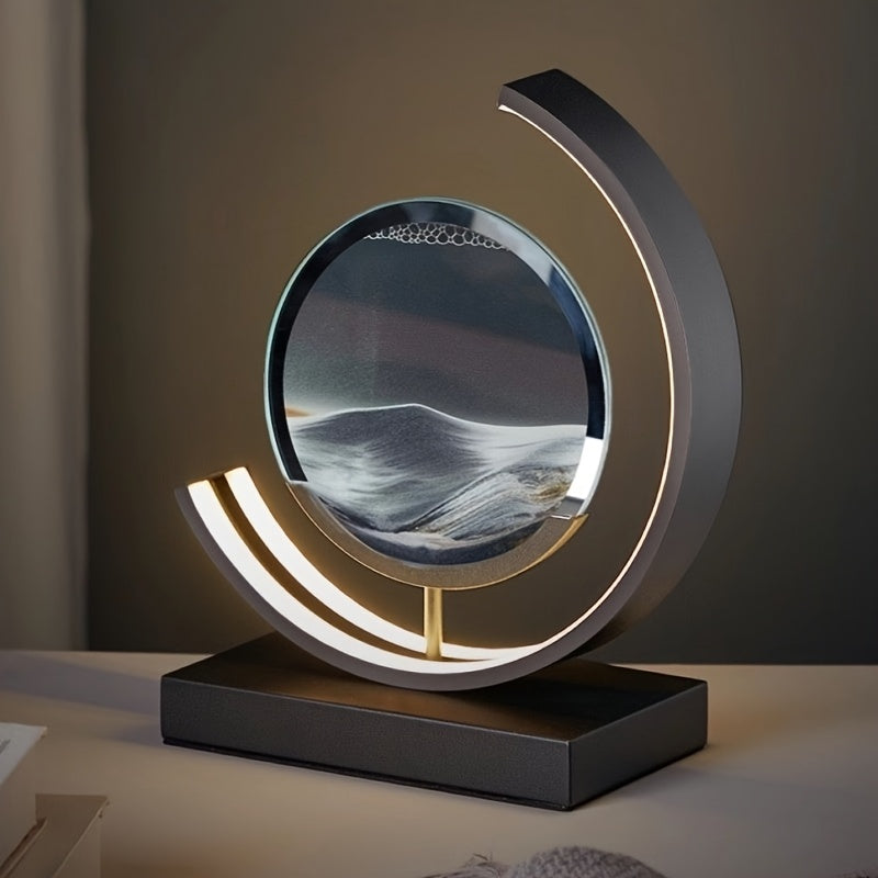 Tranquil Flow Hourglass Lamp – Soothing LED Sand Art Decor