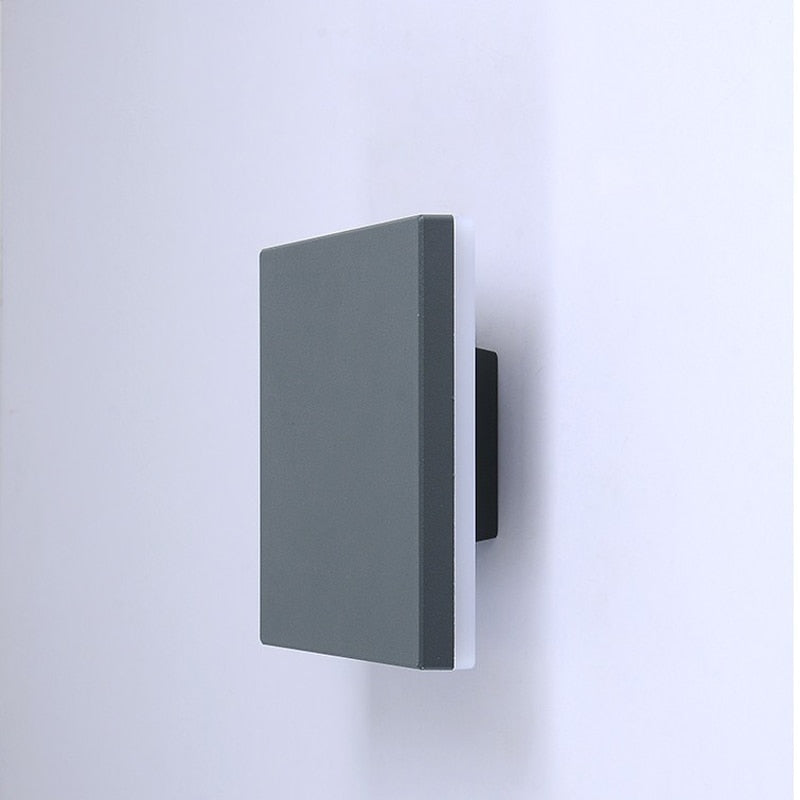 Waterproof Outdoor Wall Lamp 12W LED | Modern Aluminum Garden Patio Porch Light | Black or Gray Wall-Mounted Exterior Sconce | Euri Outdoor Lighting
