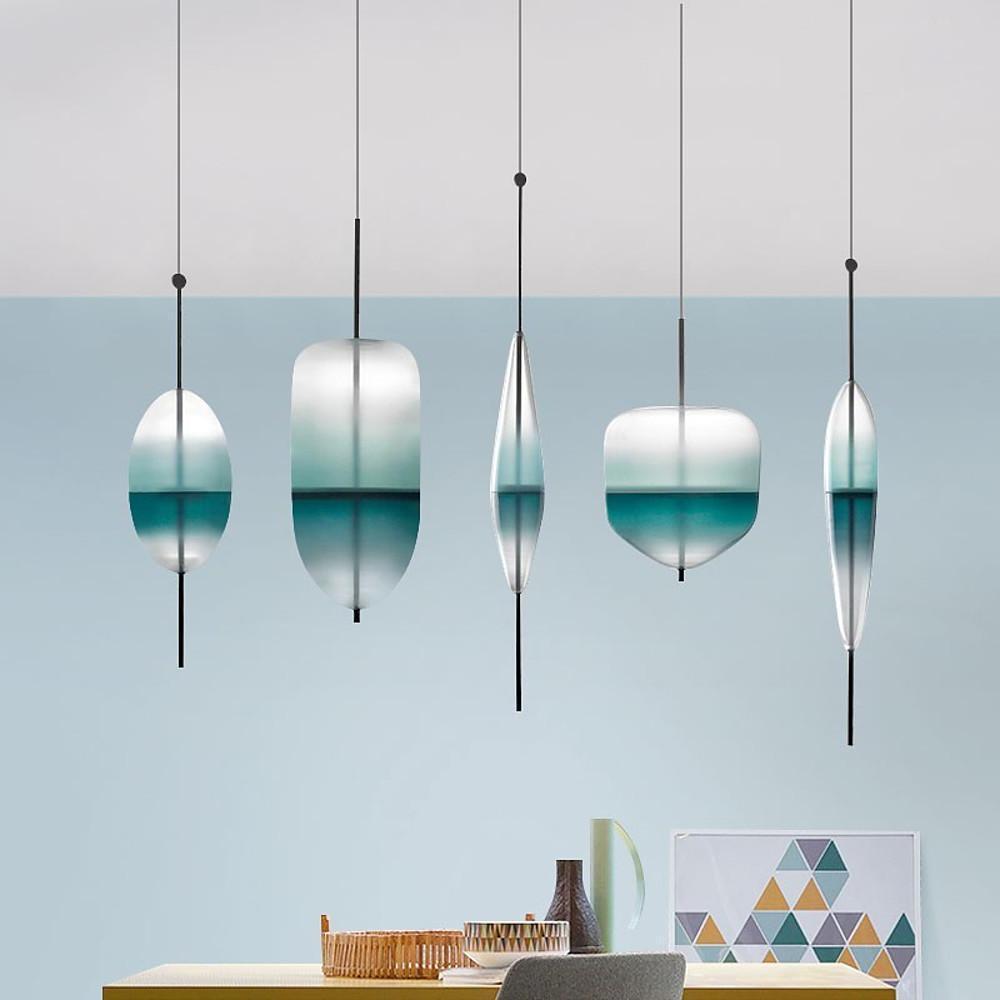 4'' LED 1-Light Color Gradient Eye Protection Mini Style Pendant Light Modern Artistic Glass Metal Mini Geometrical Cone Island Lights
