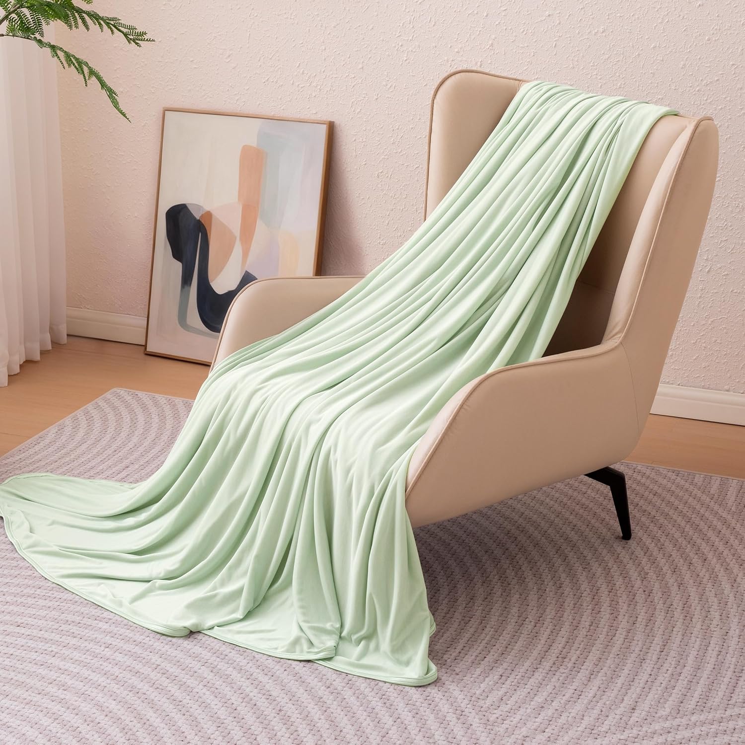 Lightweight Reversible Blanket for Hot Sleepers | Soft Thin Throw for Couch & Bed