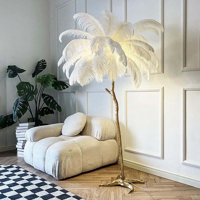 Transform Fluffy Ostrich Leg Feathered Floor Lamp