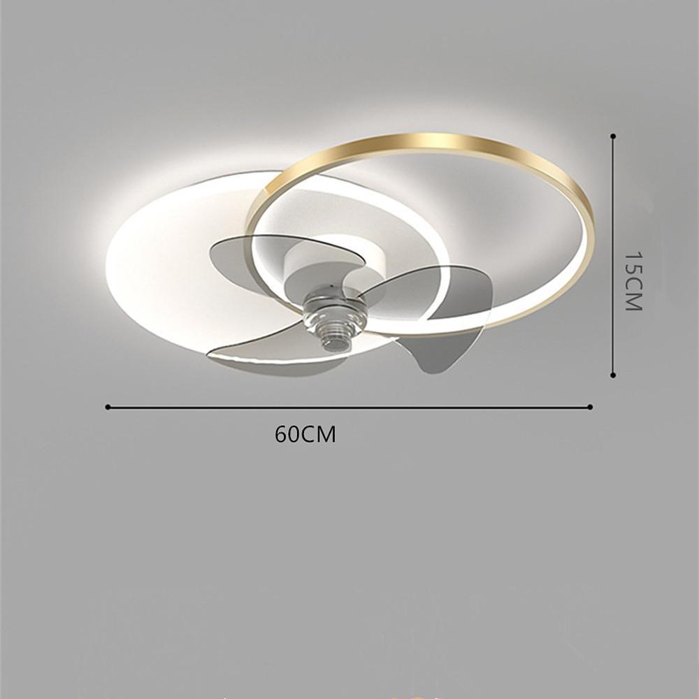 24'' LED Circle Flush Mount Ceiling Fan Lights Dimmable with Remote Control Bedroom Ceiling Fan