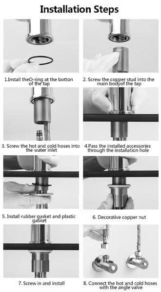 Adaptable 360° Swivel Faucet with Spray Feature for Sinks