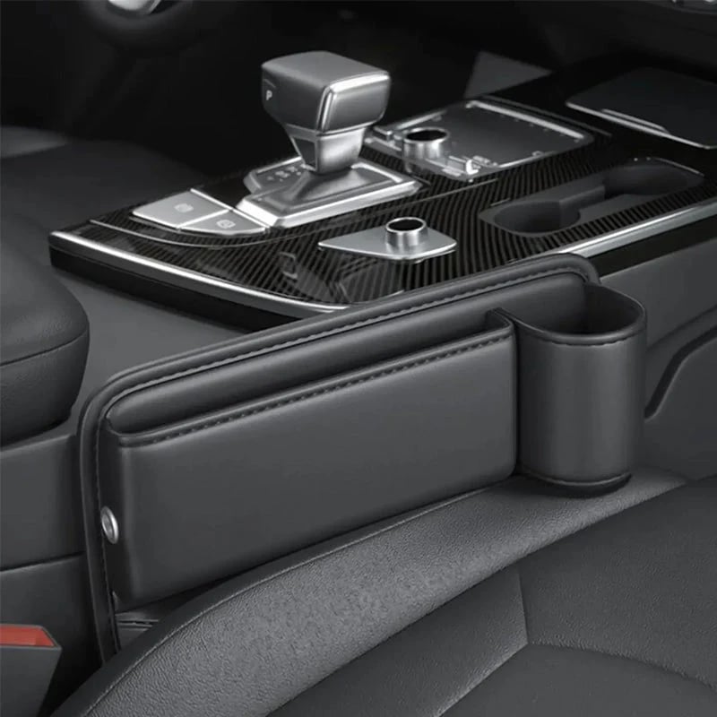 Seat Gap Organizer for Cars with Integrated Cup Holder