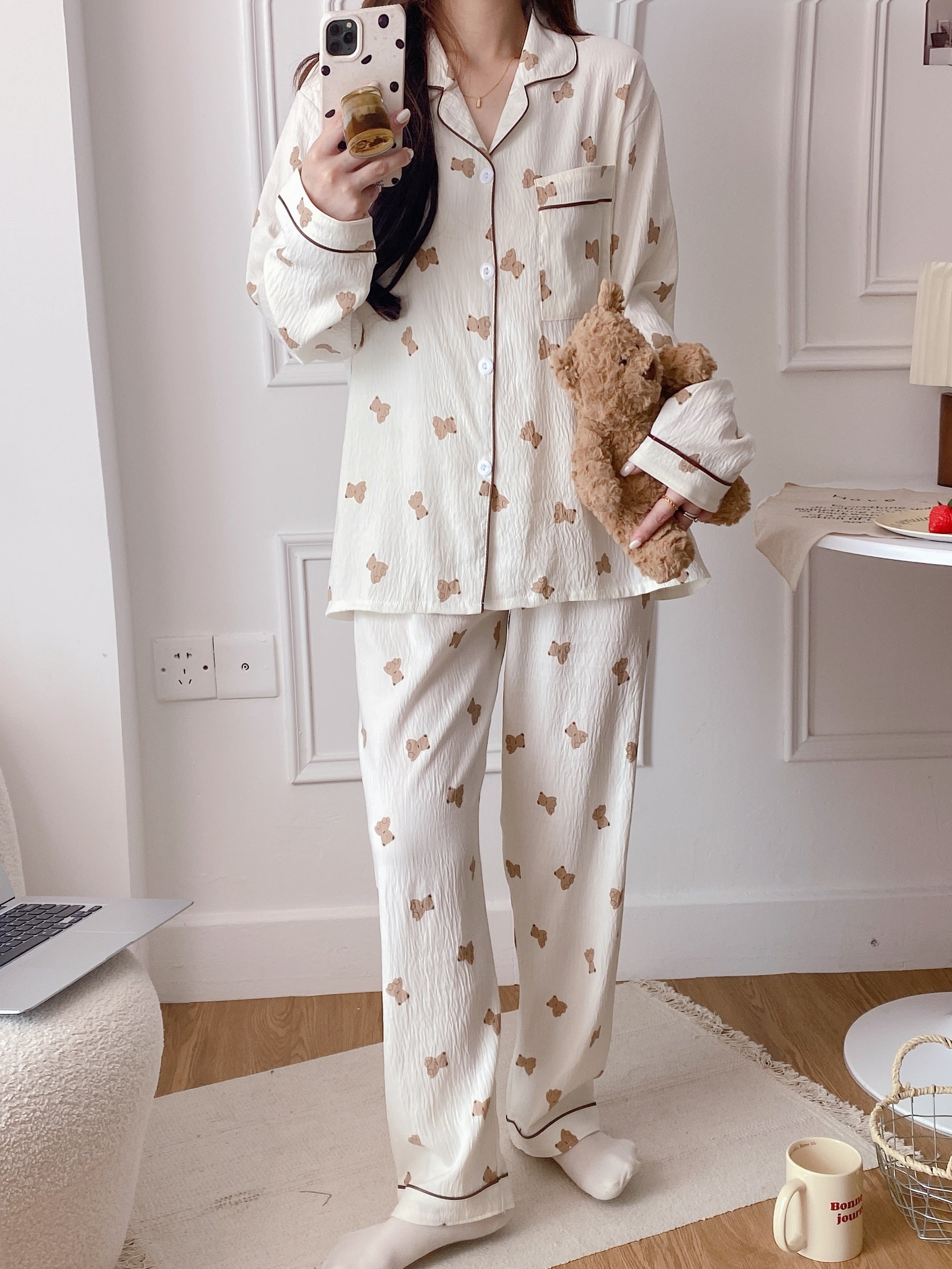 Women’s Pajama Set | Long Sleeve | Cozy Warmth & Stylish | Polyester