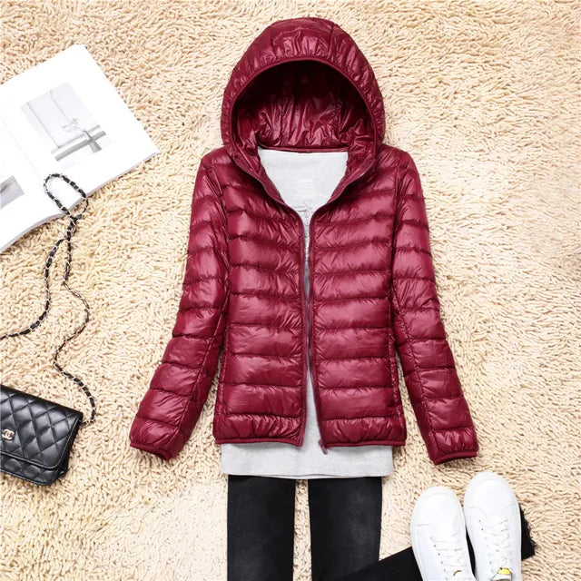 Women’s Hooded Puffer Jacket | Featherlight Down Insulation | Easily Packable | Stylish Winter Warmth