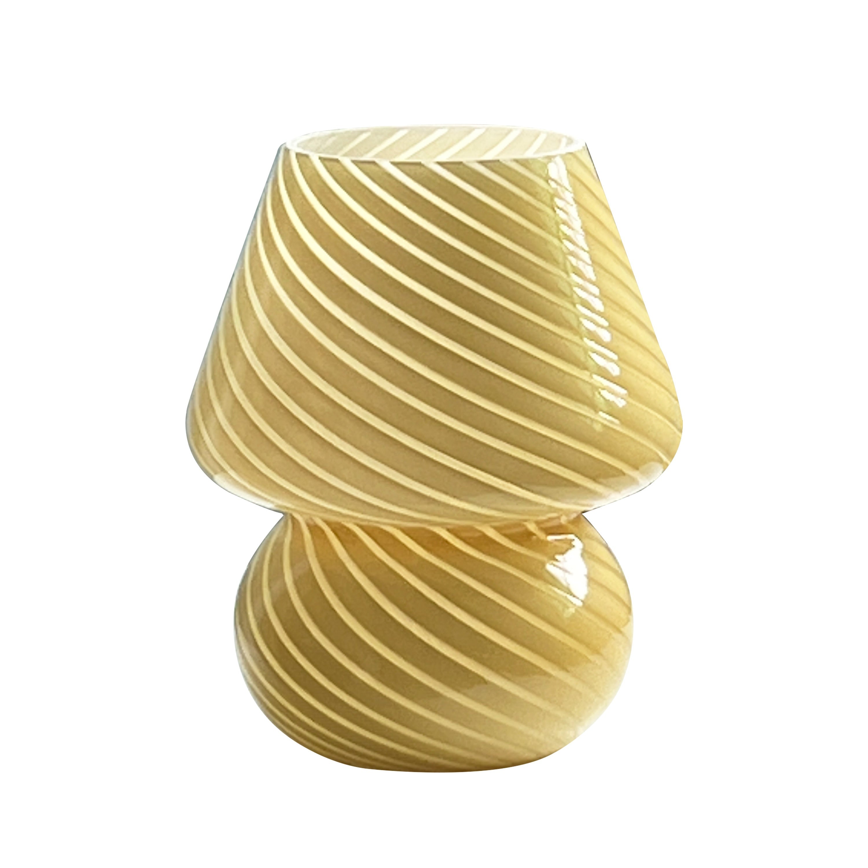 USB Adjustable Vintage-Style Glass Mushroom Table Lamp