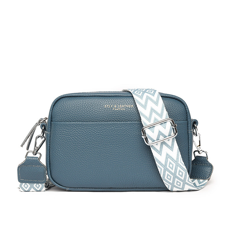 Genuine Leather Crossbody Bag | First-Layer Cowhide Leather | Three-Dimensional Outer Pocket | Comfortable Fit