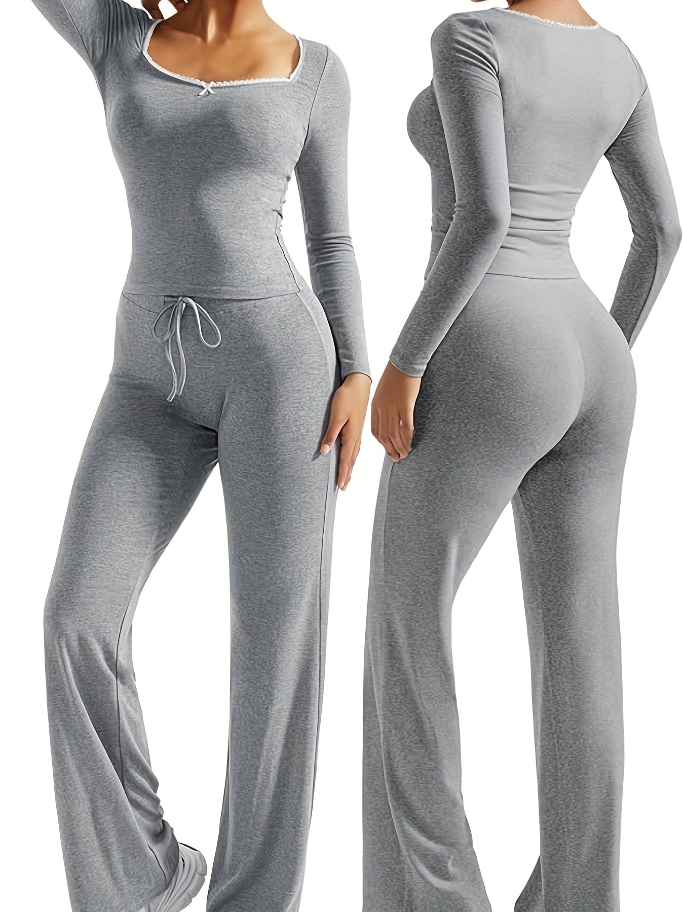 Women’s V-Neck Pants | Stretchy Fit | Comfortable Everyday Wear | Rayon Blend