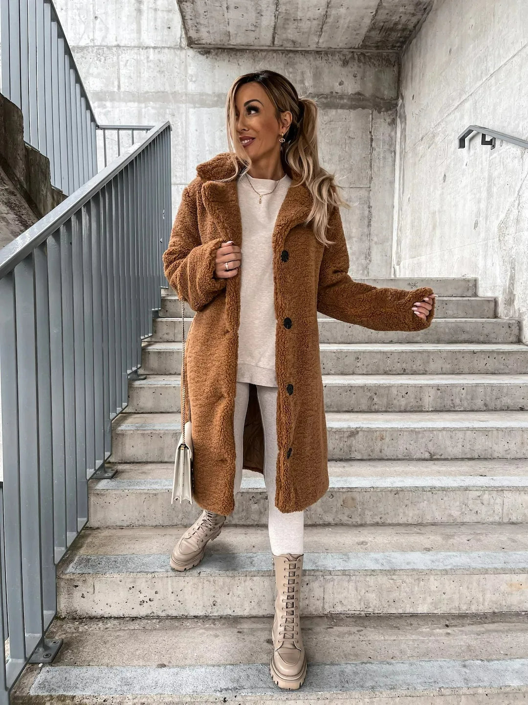 Women’s Trench Coat | Plush Cashmere Feel | Long Length & Oversized Fit | Comfortable Warmth