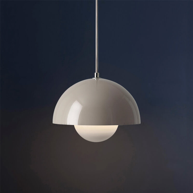 Dome Pendant Light | Nordic-Inspired Semicircle Design | Metal Construction | Adjustable Suspension Cord