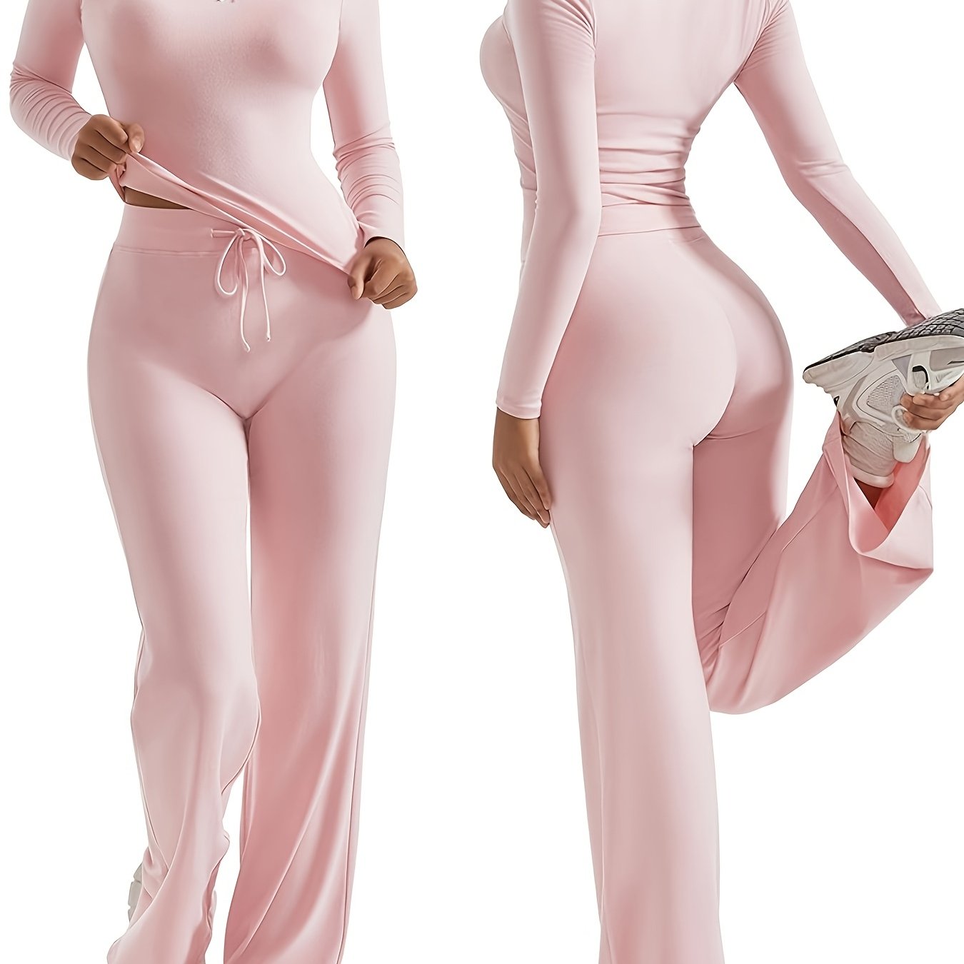 Women’s V-Neck Pants | Stretchy Fit | Comfortable Everyday Wear | Rayon Blend