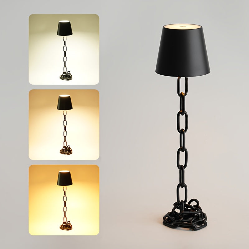 Sleek Chain-Style Desk Lamp with Cordless LED Technology