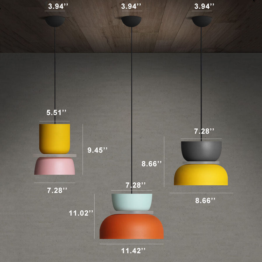 LED Pendant Lamp | Colorful Nordic Macaron Design | Metal Shade | Energy Saving