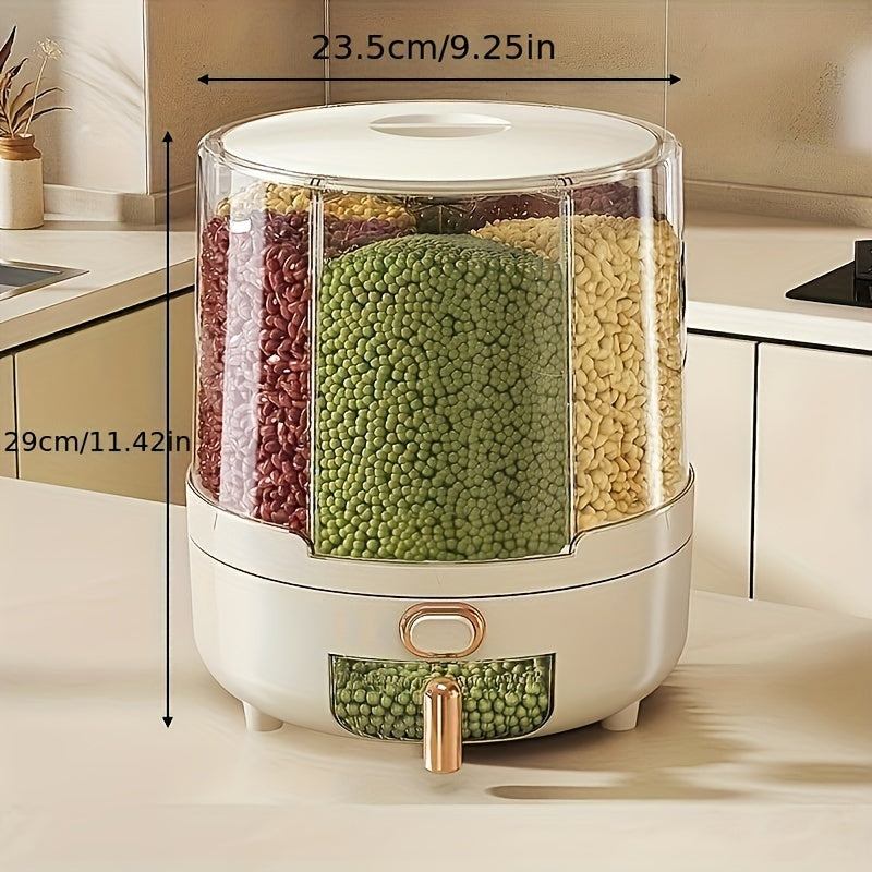 Revolving Airtight Food Storage Solution for Grains & Cereal