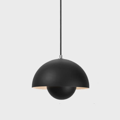 Dome Pendant Light | Nordic-Inspired Semicircle Design | Metal Construction | Adjustable Suspension Cord