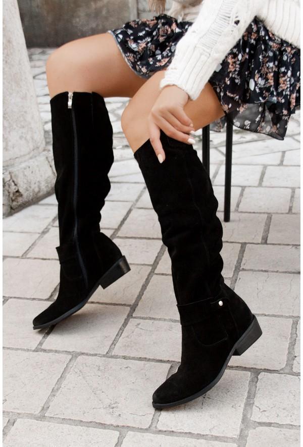 Women’s Knee-High Boots | Soft Suede with Ankle Strap | Durable Rubber Sole | Cozy Winter Wear