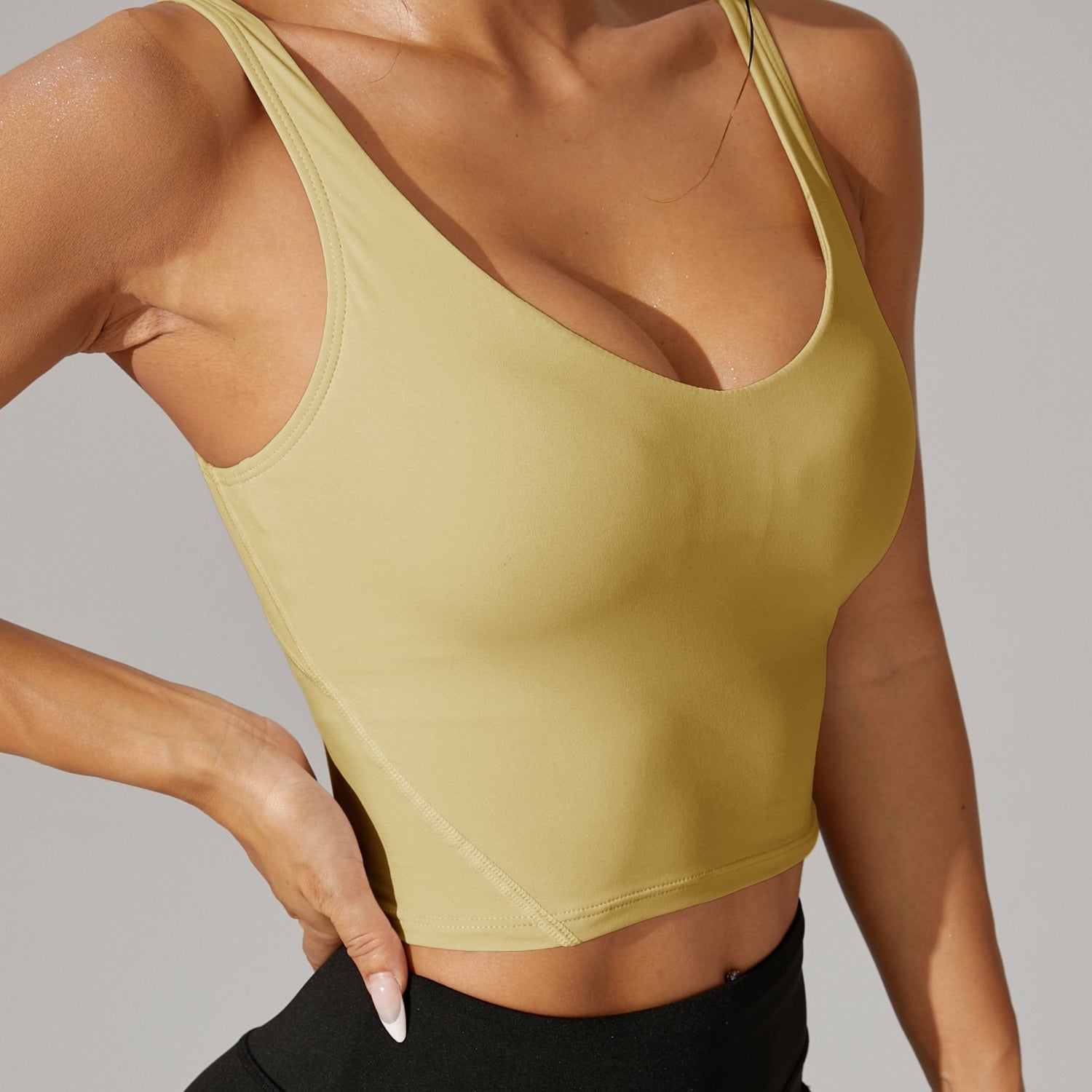 Versatile Backless V-Neck Crop Top for Active Lifestyles