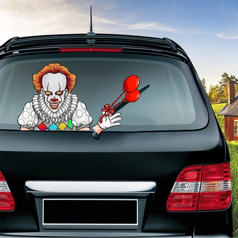 Halloween Car Rear Window Wiper Decal - Weatherproof Spooky Decoration