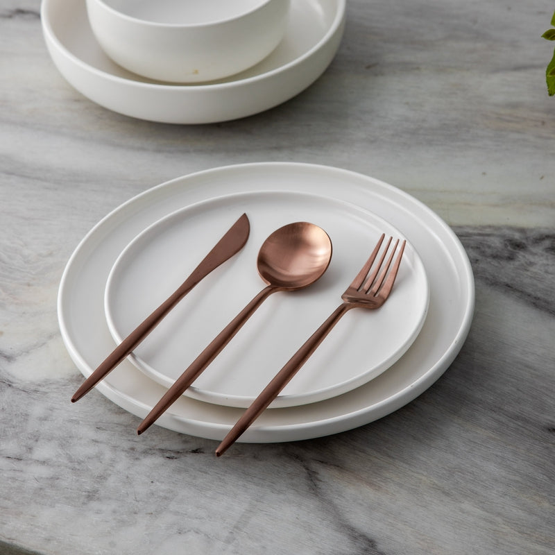 OrléneSet — Matte Titanium Flatware Set with Minimalist Design