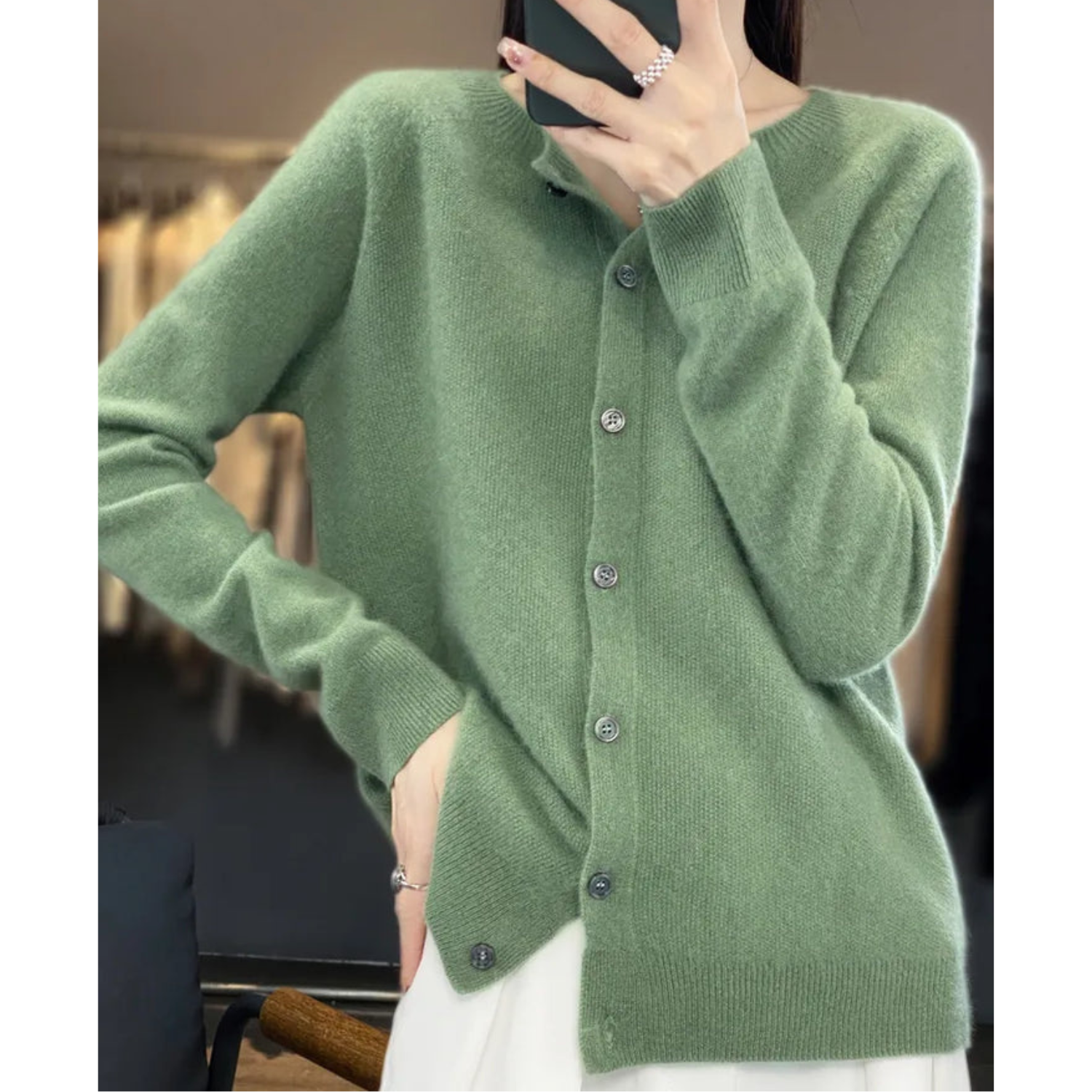 Women's Button-Front Knit Cardigan | Soft Plush Knit & Long Sleeves | Versatile Layering | Comfortable Fit