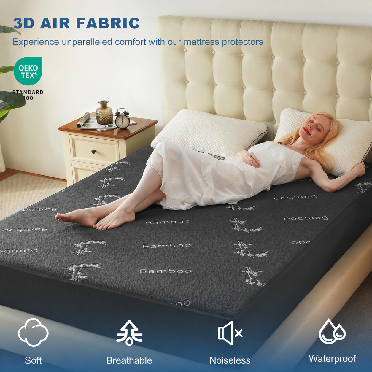 Waterproof Mattress Protector in Bamboo Viscose – Soft, Breathable Cover