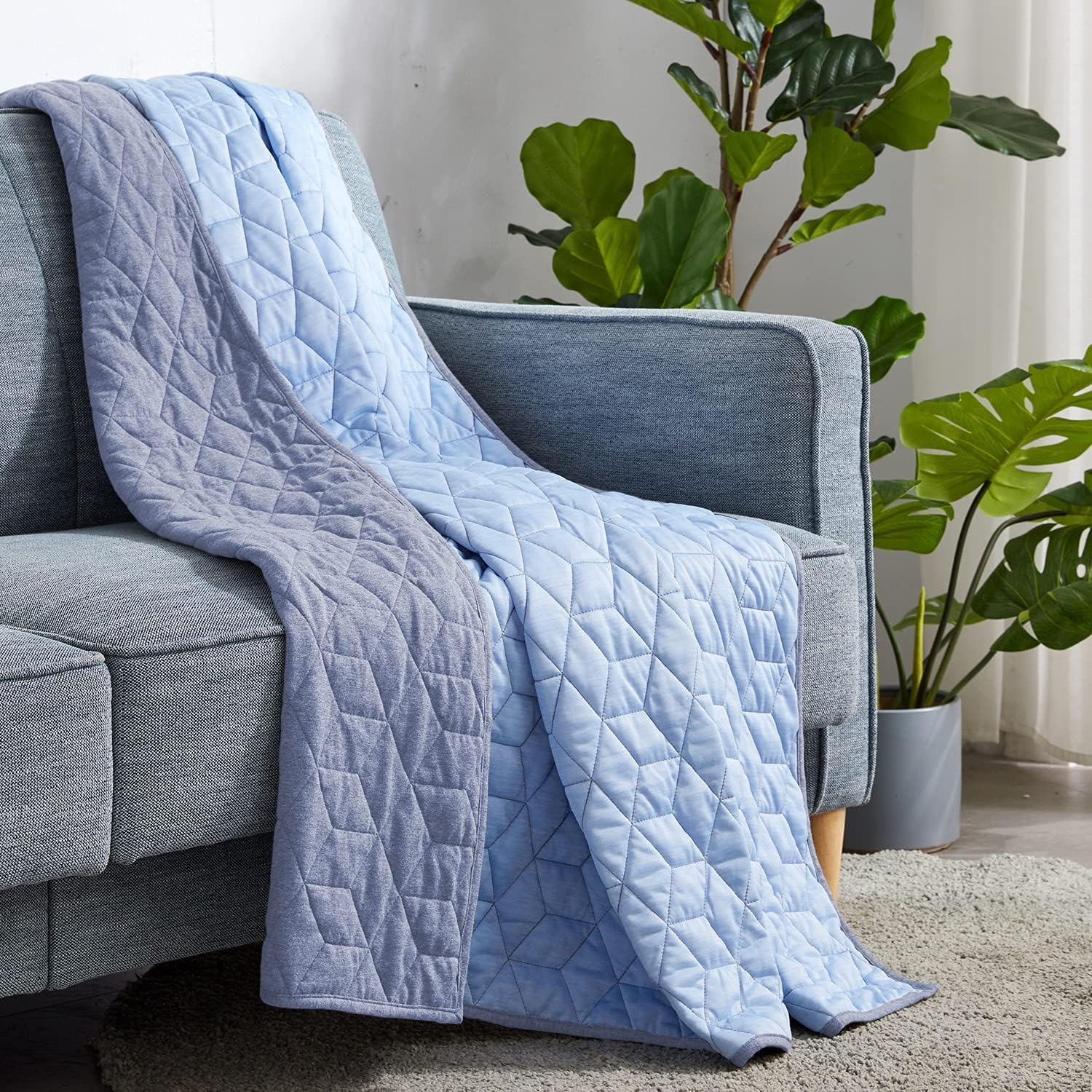 Lightweight Dual-Sided Cooling Blanket - Breathable Throw for Hot Sleepers