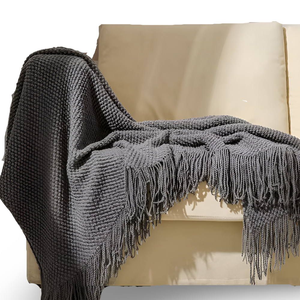 Plaid Blanket | Coarse Knit | All-Season Comfort | Acrylic
