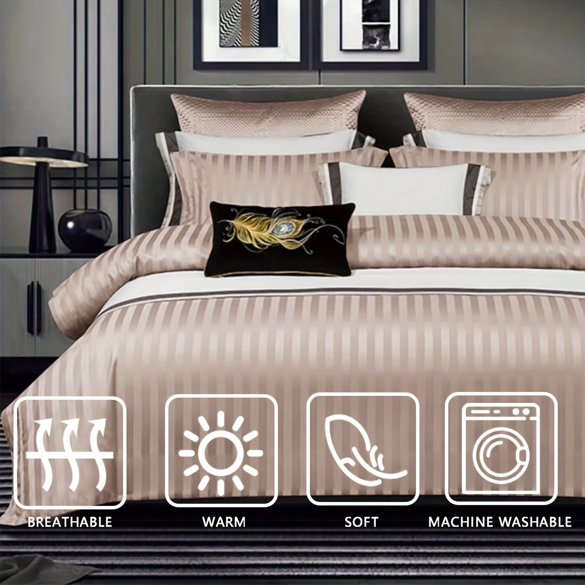 Duvet Cover Set | Satin Embossed | Luxurious Comfort | Polyester