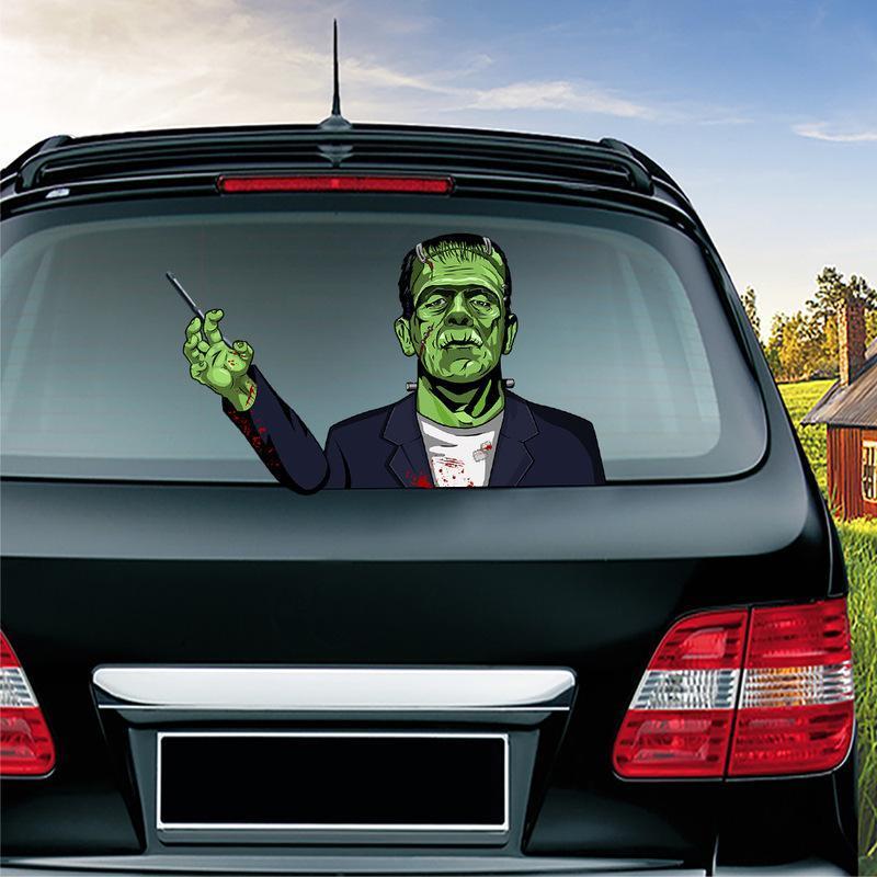 Halloween Car Rear Window Wiper Decal - Weatherproof Spooky Decoration
