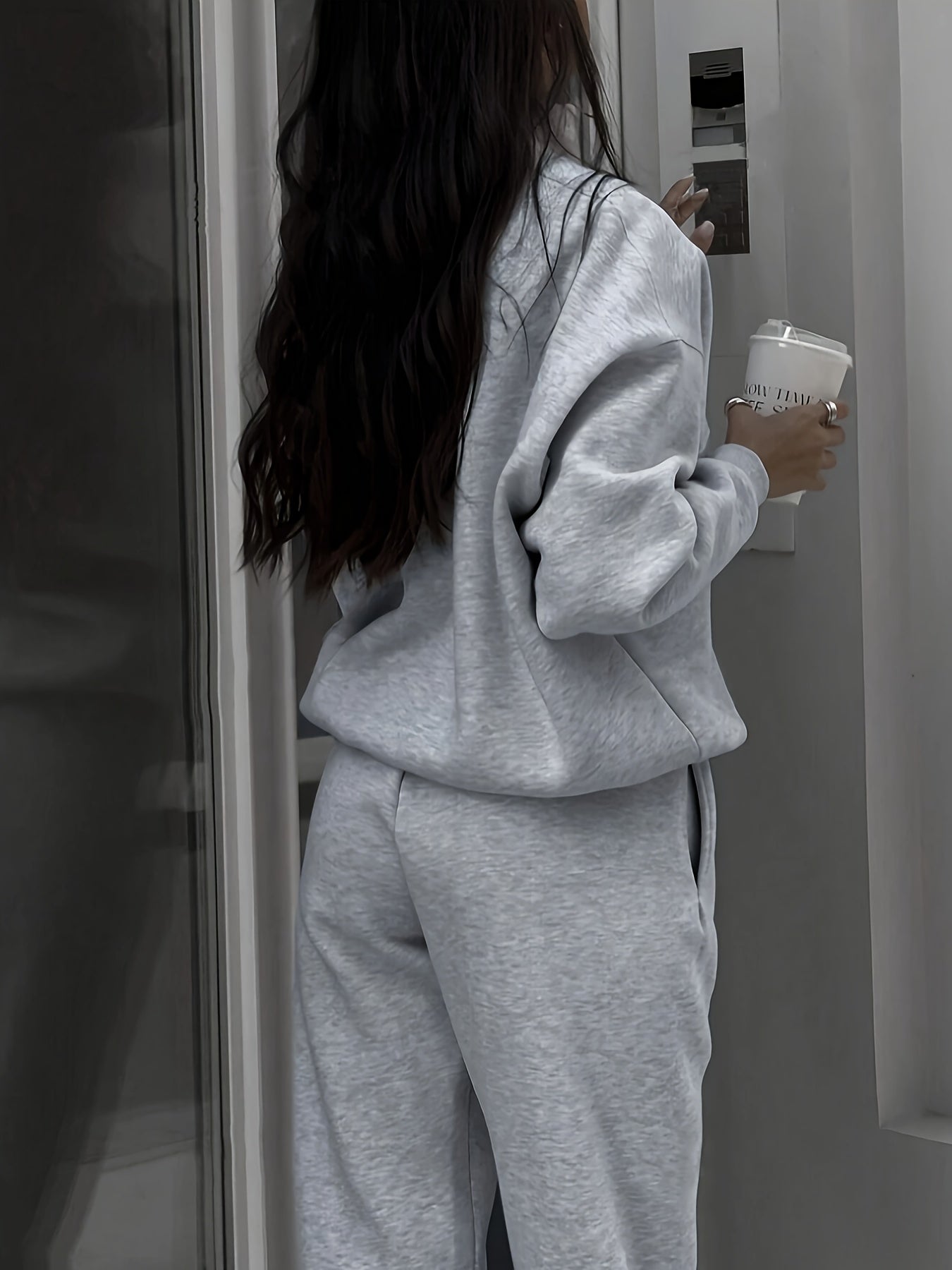 Men's Hoodie & Sweatpants Set | Half-Zip Collar | Warm & Breathable Comfort | Polyester