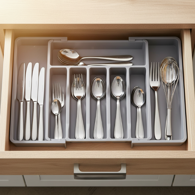 Adjustable Cutlery Organizer for Drawers – Expands 33–57 cm
