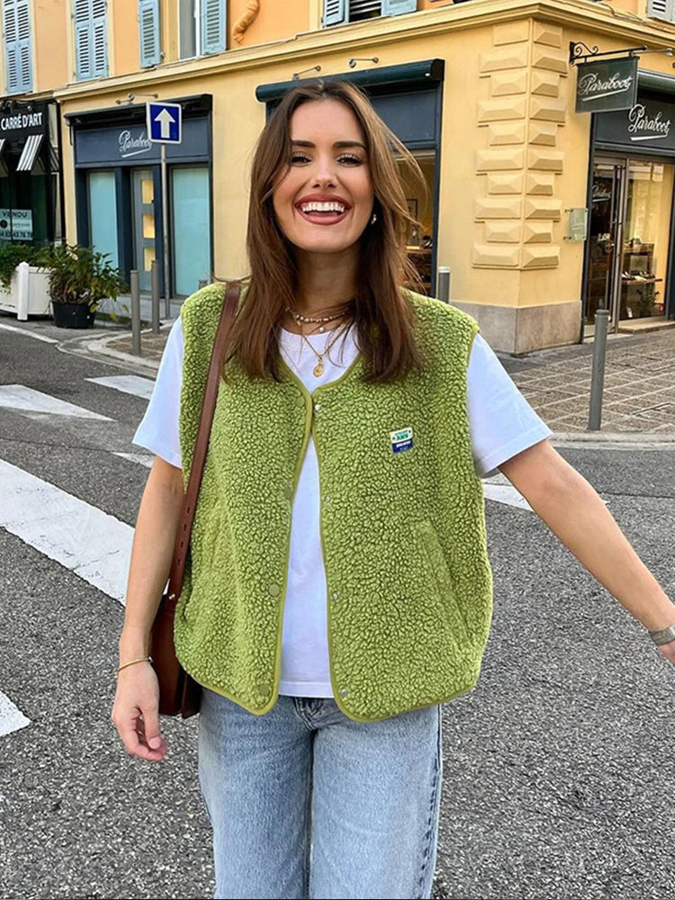 Women's Vest | Soft Sherpa Fleece | Sleeveless Lightweight Layer | Comfortable Fit