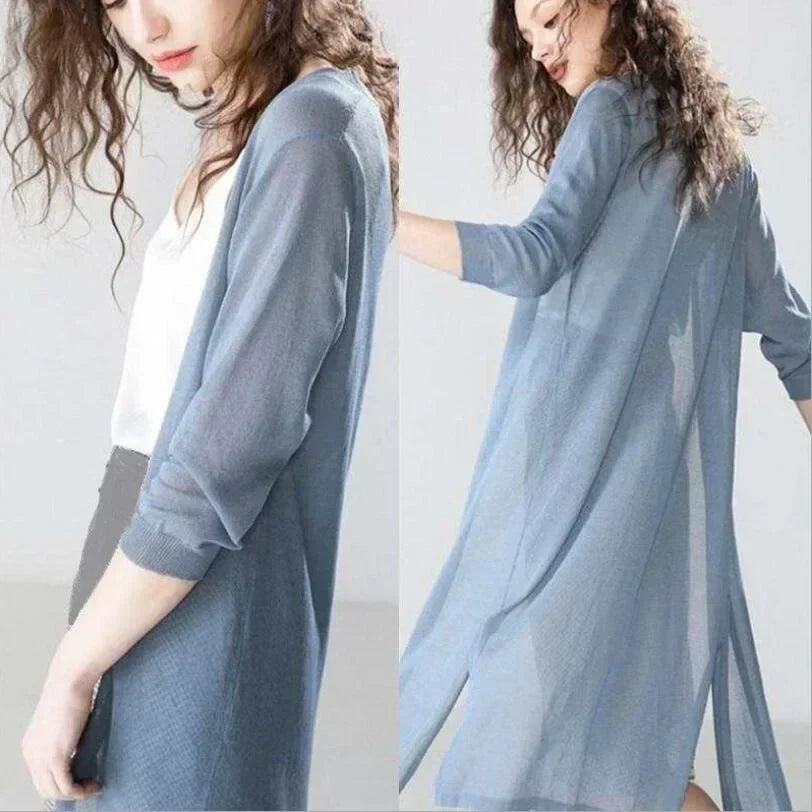 Women’s Long Cardigan | Lightweight Flowing Knit | Soft Polyester Fabric | Comfortable Fit