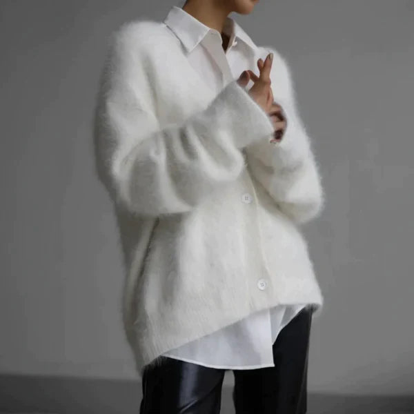 Women’s Cardigan Sweater | Fluffy Oversized Knit | Finest Cashmere | Cozy Comfort